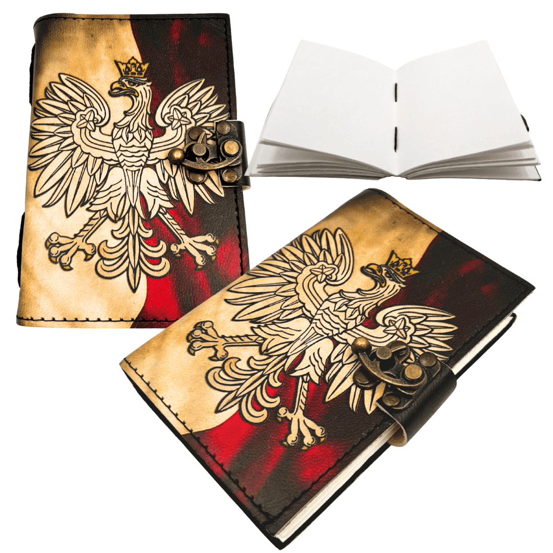 Kožený zápisník deník polský patriotický orel - 200 stran - AH13