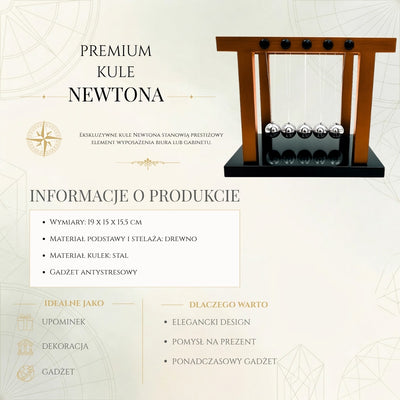 Elegantní velké prémiové Newtonovy koule na dřevěném podstavci - YG1300F