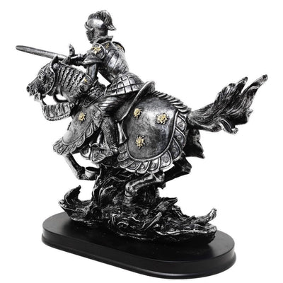 Figurka rytíř na koni 31cm – ručně malovaný polyresin – MC-23152
