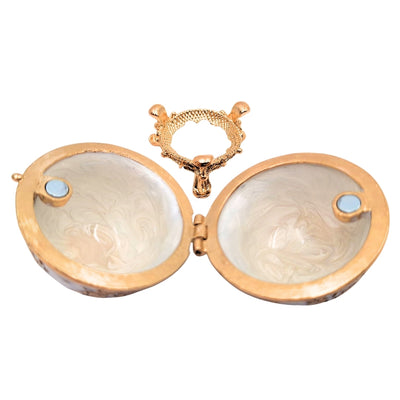 Exkluzivní kovová šperkovnice Fabergého vejce s krystalky - B0794-00