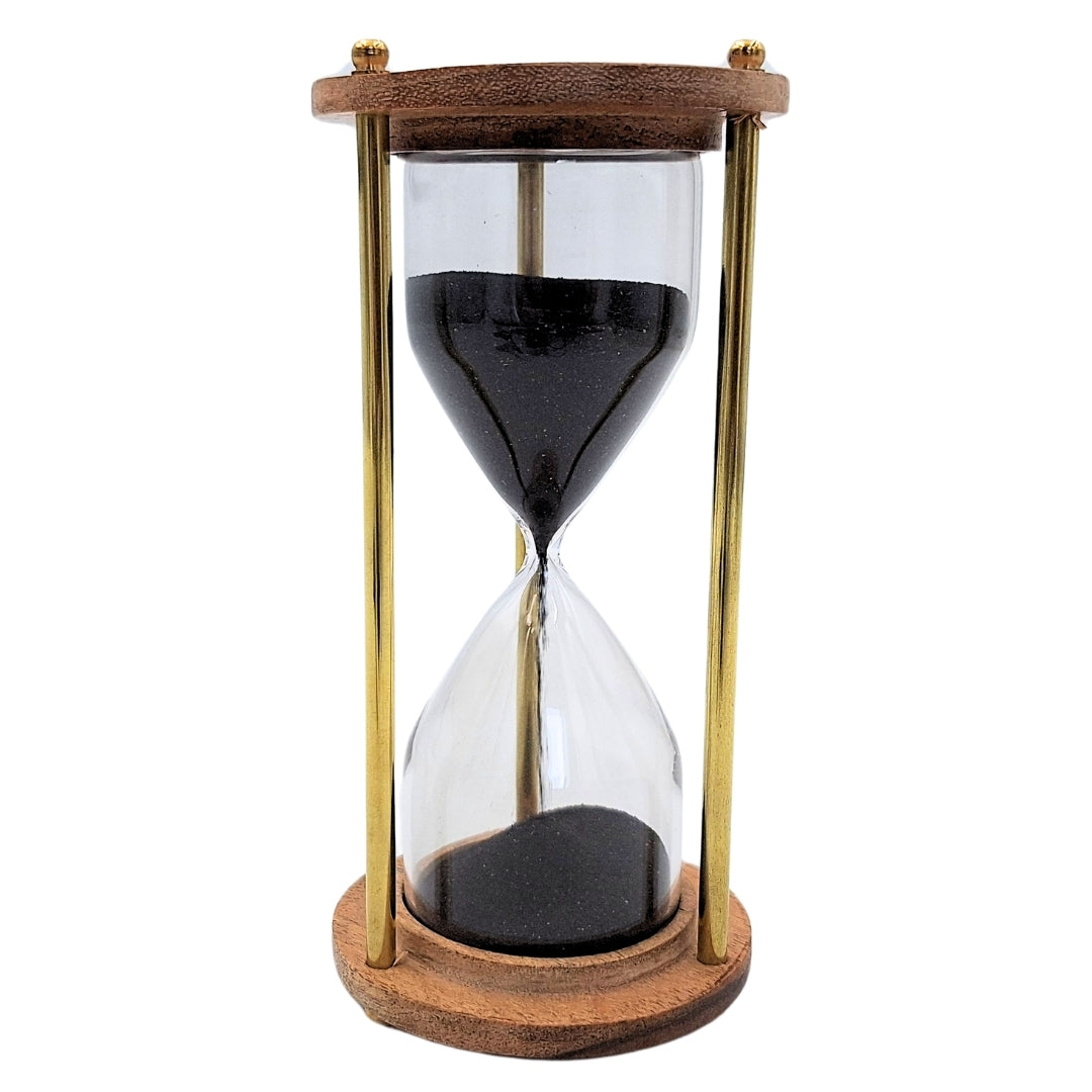 Klepsydra Mosiężno-Drewniana – 5 minut – Elegancka dekoracja retro – NC3012V