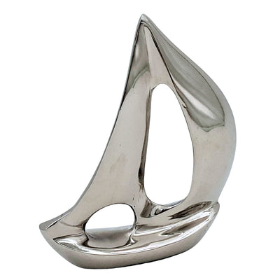 Elegancki Srebrny Jacht Aluminiowy 12,5 cm z Możliwością Graweru