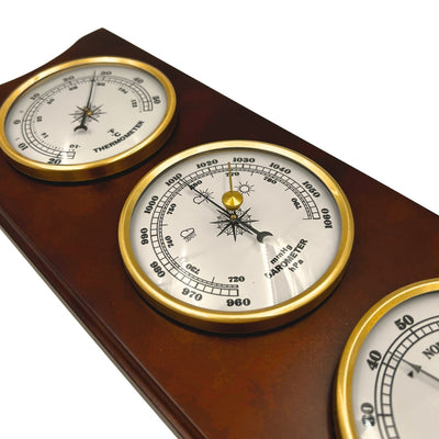 Elegantní meteorologická stanice – barometr teploměr vlhkoměr 36cm retro - YG336