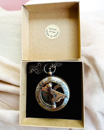 Kompas Nawigacyjny Podróżnika z grawerem, personalizacja – Rękodzieło Indyjskich Rzemieślników