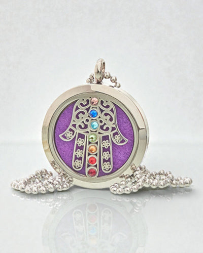 AromaHamsa Chakra – aromaterapeutický náhrdelník s medailonem Hamsa 30 mm