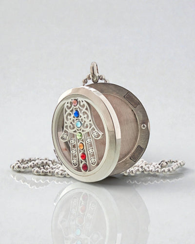 AromaHamsa Chakra – aromaterapeutický náhrdelník s medailonem Hamsa 30 mm