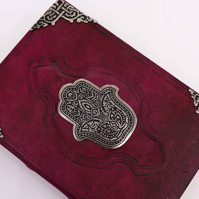 Hefty Red Tan kniha s dekorací Hamsa