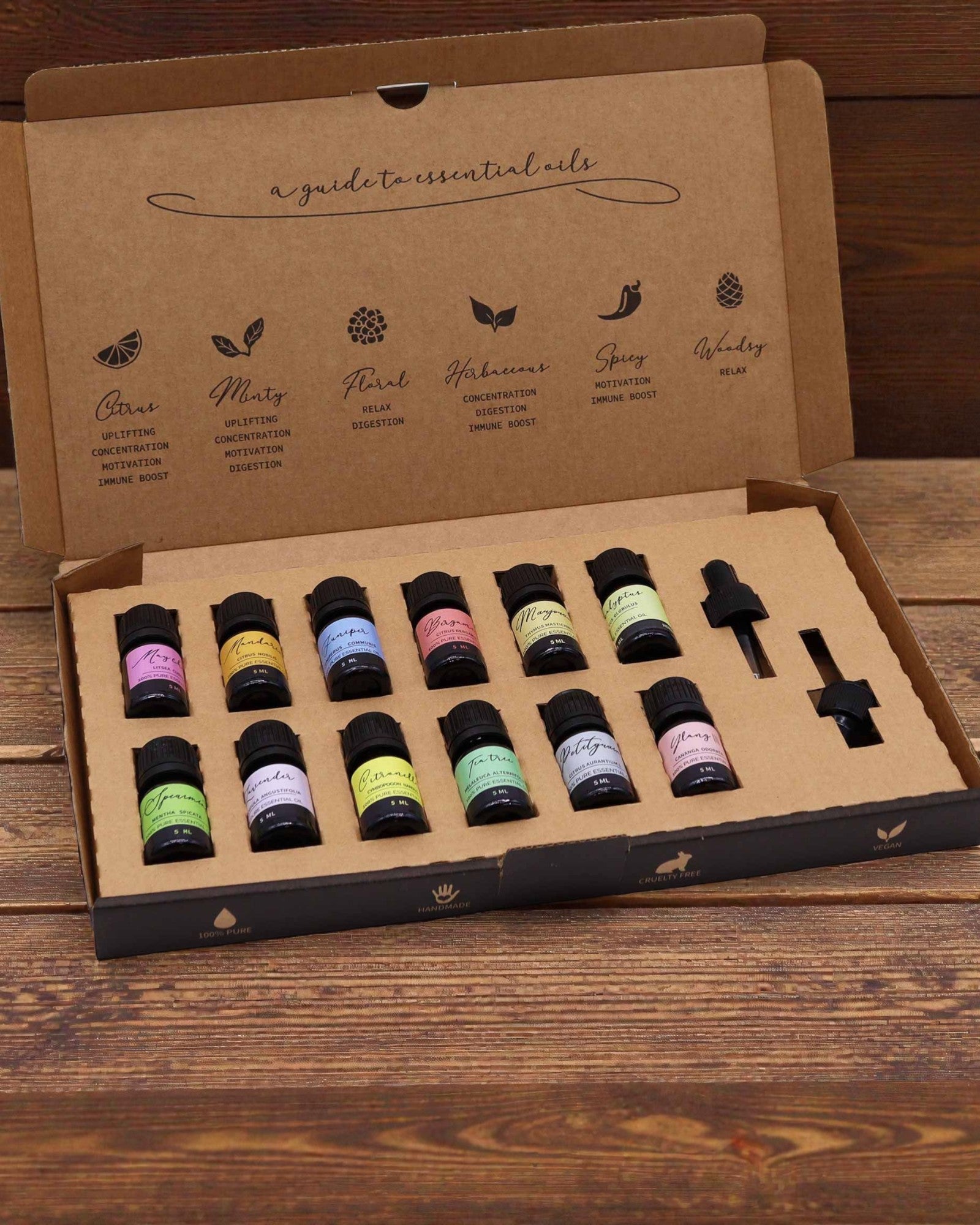 Jarní probuzení přírody – luxusní sada 12 éterických olejů 5 ml s kapátky