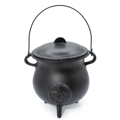 Potężny Żeliwny Kociołek z Pentagramem 23x18 cm, 4500 g