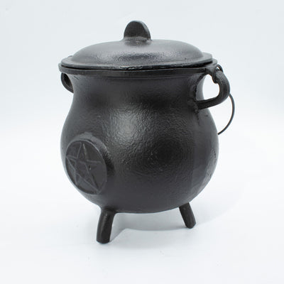 Potężny Żeliwny Kociołek z Pentagramem 23x18 cm, 4500 g