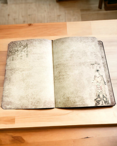 Vintage hnědý zápisník s ozdobným obalem ve stylu retro – Zápisník průzkumníka – Hnědý, Vintage