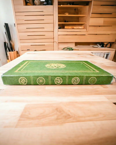 Zelený ozdobný zápisník s motivem draka - Fantasy inspirace, s gravírováním