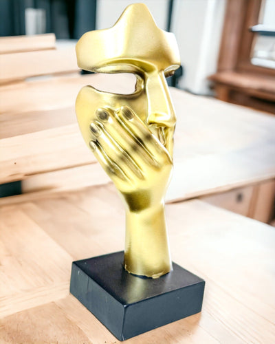 Abstraktní Socha Ruky "Dotek Umění" - Kancelářská Dekorace v Evropském Stylu, Personalizace Gravírováním 2 kusy