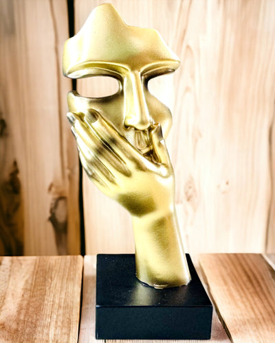 Abstraktní Socha Ruky "Dotek Umění" - Kancelářská Dekorace v Evropském Stylu, Personalizace Gravírováním 2 kusy