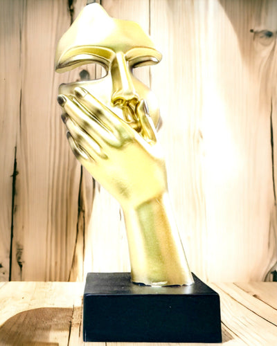 Abstraktní Socha Ruky "Dotek Umění" - Kancelářská Dekorace v Evropském Stylu, Personalizace Gravírováním 2 kusy