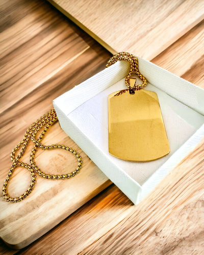 Náhrdelník s Dog Tag "Tři Odstíny Stylu" - Identifikační známka - Elegantní Přívěsek z Nerezové Oceli s Možností Gravírování