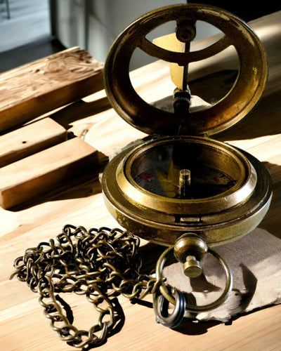Kompas Nawigacyjny Podróżnika z grawerem, personalizacja – Rękodzieło Indyjskich Rzemieślników