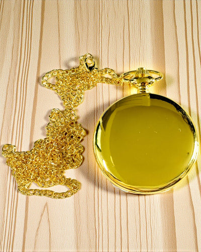 Kapesní hodinky ve vintage stylu ve zlaté barvě s možností gravírování