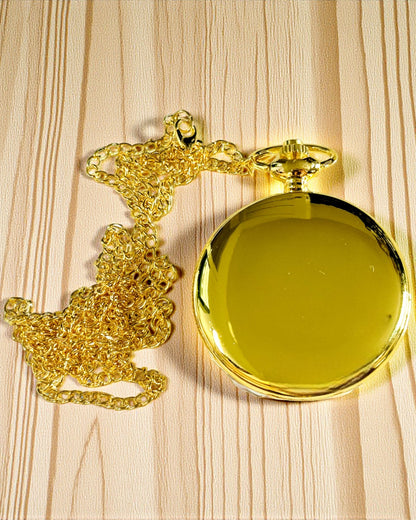 Kapesní hodinky ve vintage stylu ve zlaté barvě s možností gravírování