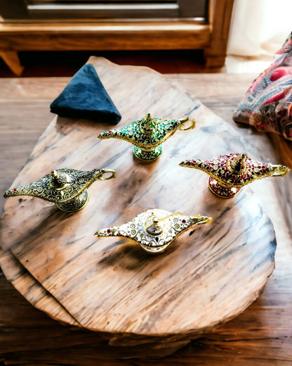 Magická lampa Aladina s možností gravírování - Bílá varianta, propletená se zlatou