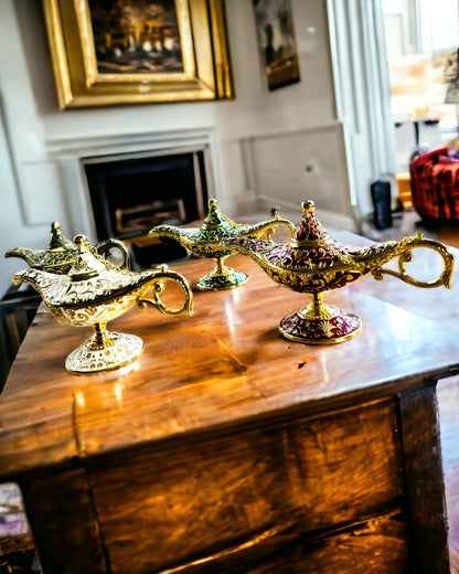 Magická lampa Aladina s možností gravírování - Bílá varianta, propletená se zlatou