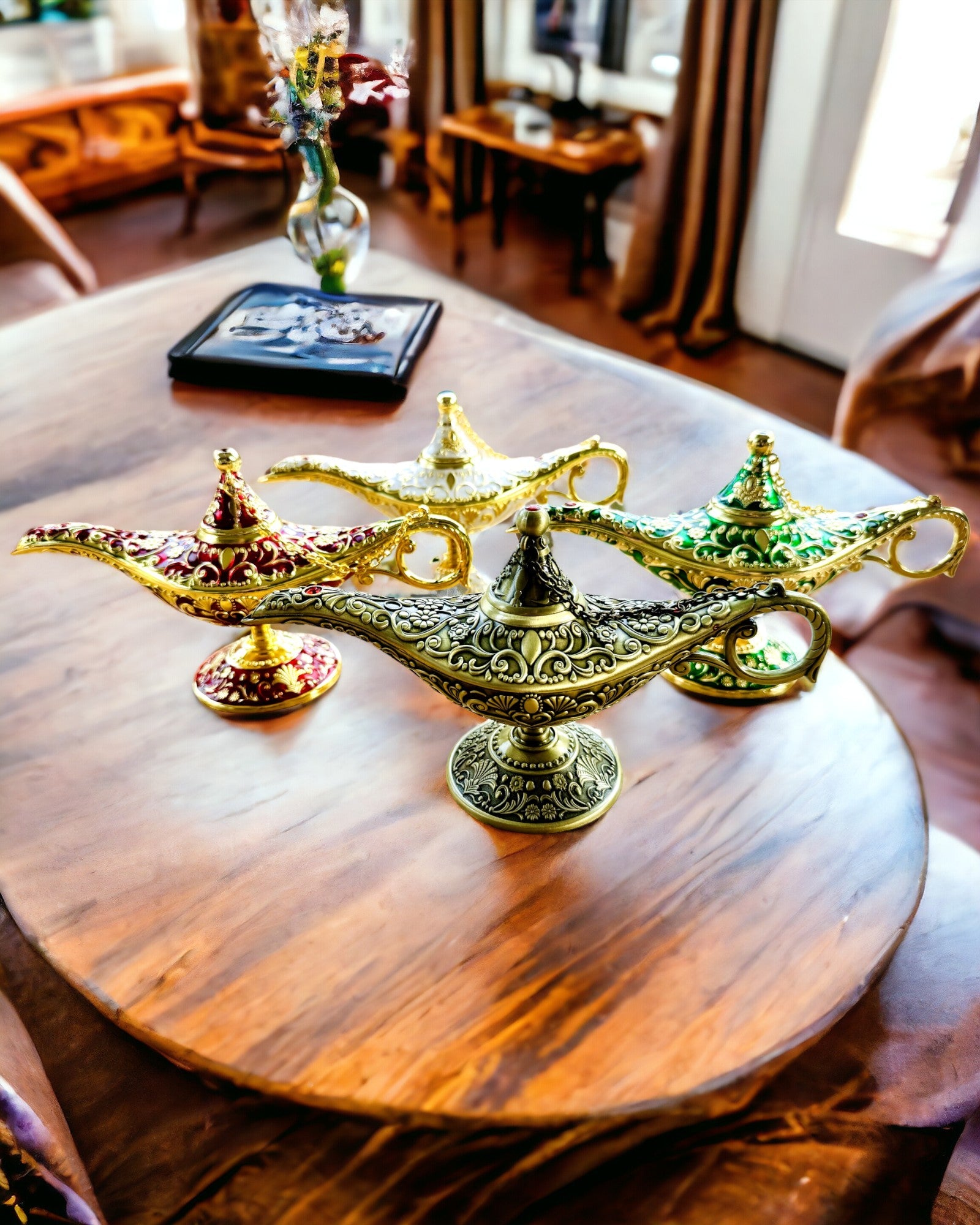 Magická lampa Aladina s možností gravírování - Bílá varianta, propletená se zlatou