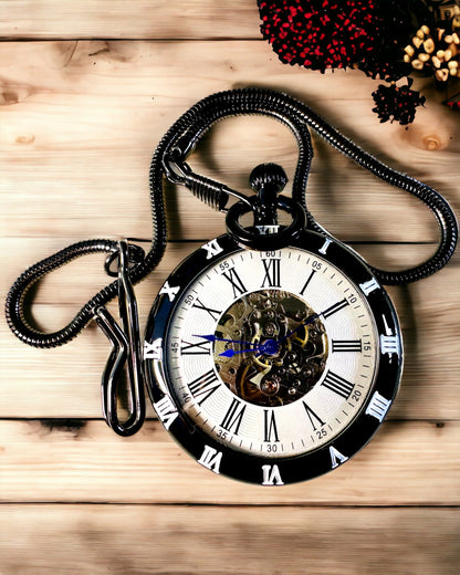 Mechanické kapesní hodinky s viditelným mechanismem – Možnost personalizace
