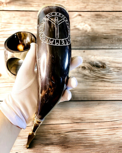 Rohový hrnek "Viking Valor" - Ručně rytý, prémiová kvalita - 4 varianty na výběr