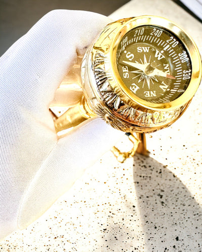 Kompasso Black - Hůl na chození - Dřevěná Ručně Vyřezávaná - Exkluzivní Edice s Možností Gravírování