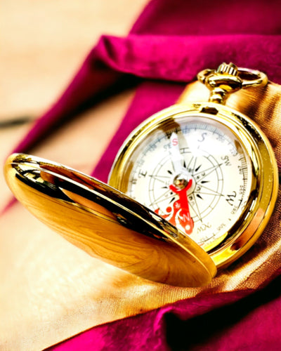 Kompas Wędrowiec z Opcją Grawerowania - kolor złoty