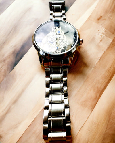 Elegantní pánské hodinky KIMSDUN Prestige Transparentní Mechanismus a Sportovní Elegance, možnost personalizace gravírováním