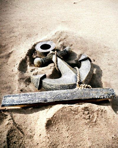 Rustikální Socha Kotvy z Pryskyřice - "Mořská Legenda", kotva personalizace gravírováním