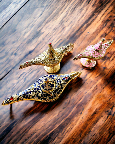 Magická lampa Aladina s možností gravírování - Klasická zlatá varianta, propletená