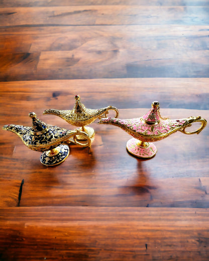 Magická lampa Aladina s možností gravírování - Varianta tmavě modrá, propletená se zlatou