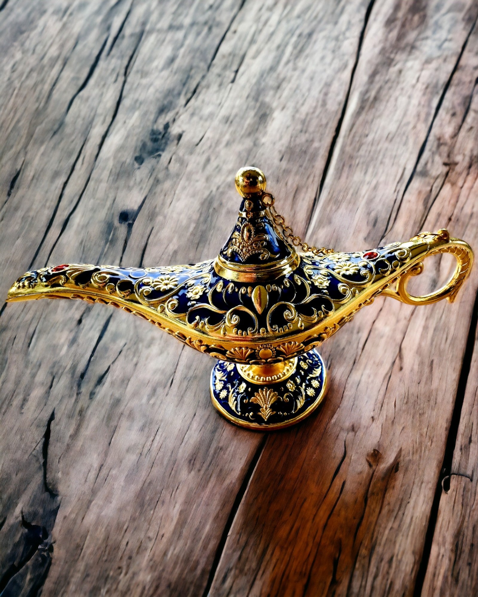Magická lampa Aladina s možností gravírování - Varianta tmavě modrá, propletená se zlatou