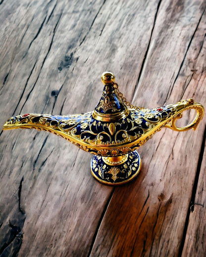 Magická lampa Aladina s možností gravírování - Varianta tmavě modrá, propletená se zlatou