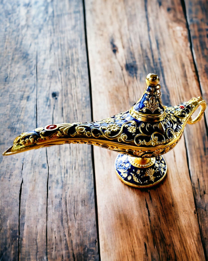 Magická lampa Aladina s možností gravírování - Varianta tmavě modrá, propletená se zlatou