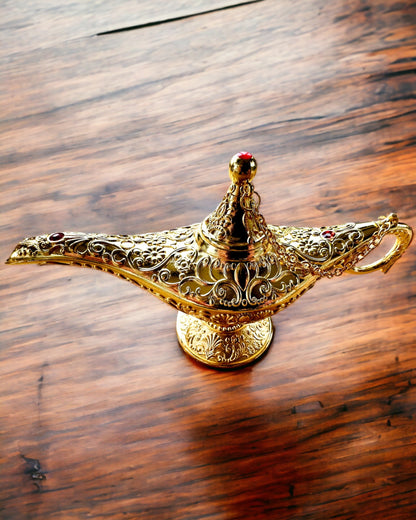 Magická lampa Aladina s možností gravírování - Klasická zlatá varianta, propletená