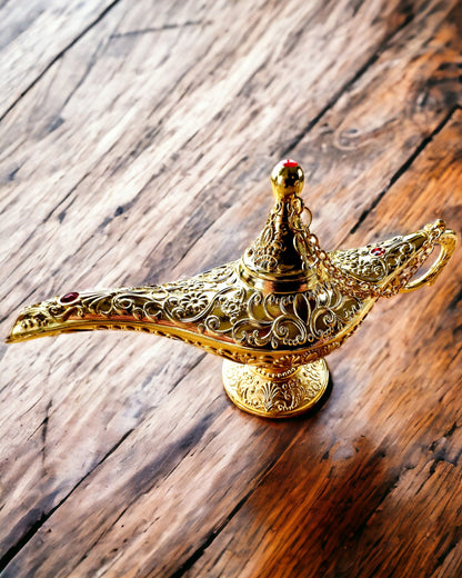 Magická lampa Aladina s možností gravírování - Klasická zlatá varianta, propletená