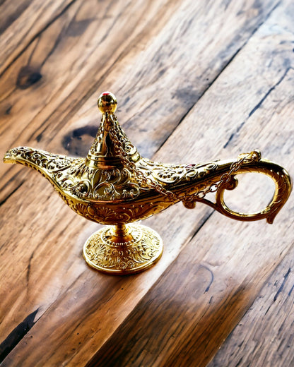 Magická lampa Aladina s možností gravírování - Klasická zlatá varianta, propletená