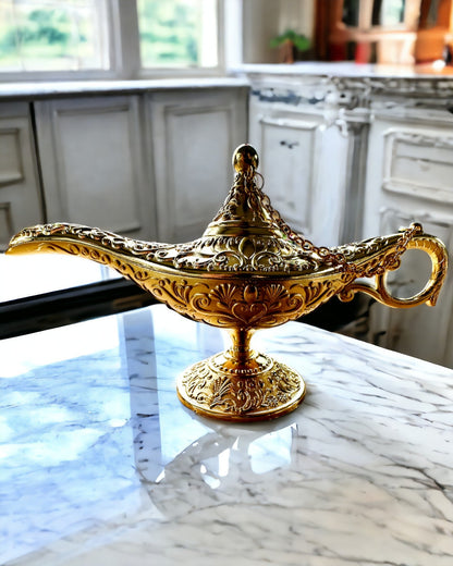 Magická lampa Aladina s možností gravírování - Klasická zlatá varianta, propletená