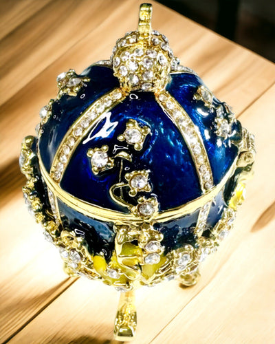 Šperkovnice 'Císařské vejce' Fabergé – Vintage styl, dekorativní nádoba na doplňky