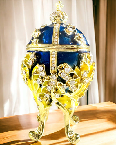 Šperkovnice 'Císařské vejce' Fabergé – Vintage styl, dekorativní nádoba na doplňky