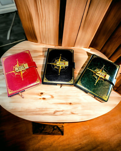 Prémiový zápisník s číselným zámkem A5 - Vintage styl s kompasem, japonský design, papírenské zboží pro studenty a podnikání. Personalizace gravírováním