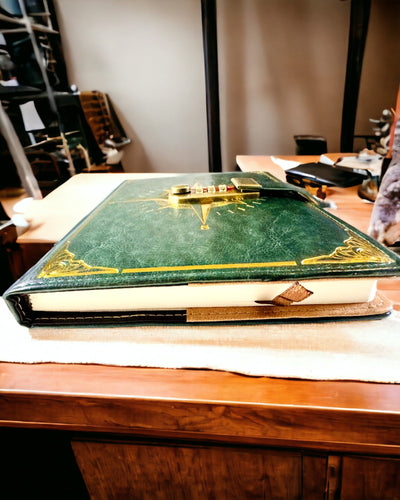 Prémiový zápisník s číselným zámkem A5 - Vintage styl s kompasem, japonský design, papírenské zboží pro studenty a podnikání. Personalizace gravírováním