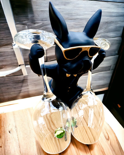 Figurka Bulldog Elegance - Exkluzivní držák na sklenice, možnost personalizace gravírováním