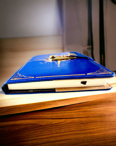 Prémiový zápisník s číselným zámkem A5 - Vintage styl s kompasem, japonský design, papírenské zboží pro studenty a podnikání. Personalizace gravírováním