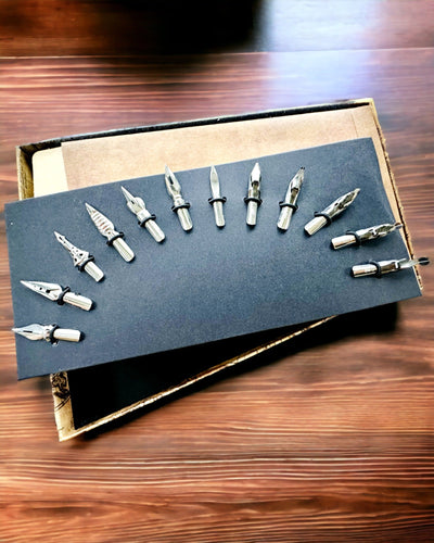 Exkluzivní kaligrafická sada, věčné pero na namáčení a sada inkoustů, personalizace gravírováním