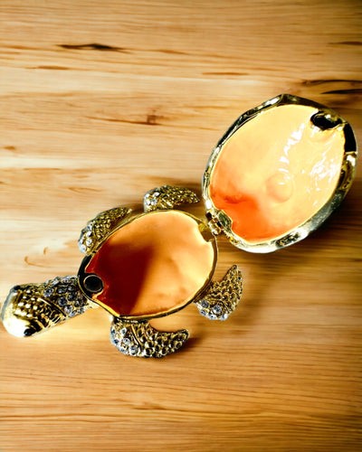 Skrinka "Želví rodinka" - barva oranžová, personalizace gravírováním