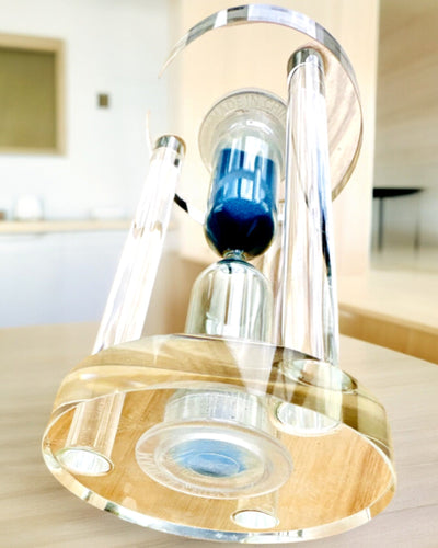 Přesýpací hodiny „Blue Elegance”, 10 cm vysoké, odměřují 10 minut času